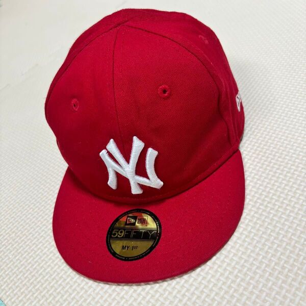 ベビー キャップ ニューエラ NY 赤 レッド ファーストサイズ 帽子 MLB 59FIFTY NewYork