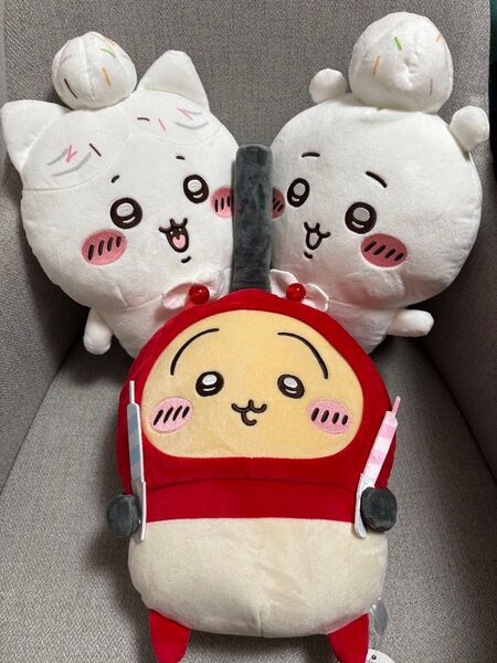 【新品タグ有】ちいかわ 誕生日BIGぬいぐるみ うさぎ&ハチワレ&ちいかわ 3体セット