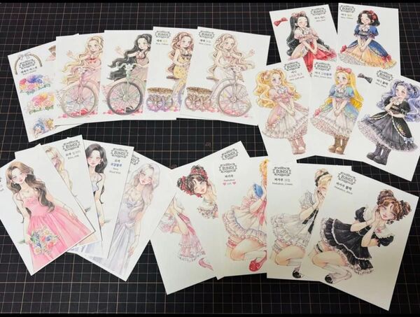 韓国女の子ステッカー eundi様 新作ステッカー19枚セット③おすそ分け
