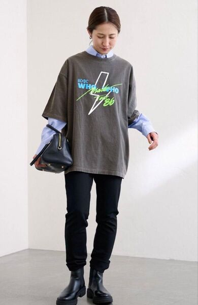 フレームワーク別注 グッドロックスピード AC/DC ビッグTシャツ グレー
