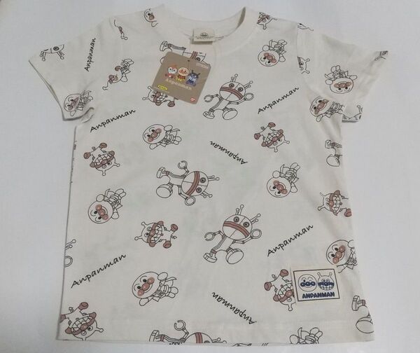 アンパンマン Tシャツ 半袖 110cm だだんだん ばいきんまん 総柄 新品タグ付き キッズ 子供服