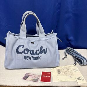 COACH コーチ CP158 ハンド・トートバッグ ロゴ カーゴ トート ブルー 青 セクシー田中さん