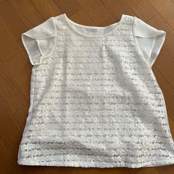 レース カットソー 半袖 Tシャツ ホワイト 白 トップス