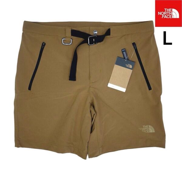 US限定 ノースフェイス ストレッチ ショートパンツ L ブラウン 速乾/軽量 THE NORTH FACE