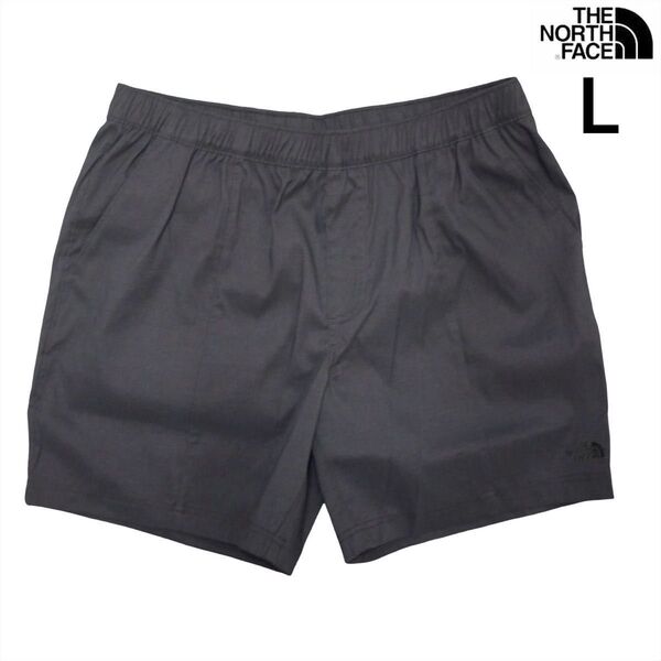 US限定 ノースフェイス L ストレッチ ショートパンツ 黒 刺繍ロゴ THE NORTH FACE