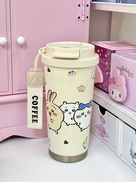 ちいかわ ハチワレ ウサギ 魔法瓶 軽量 保温保冷 水筒 ストロー付き 直飲み可 おしゃれ かわいい 持ち運び プレゼント