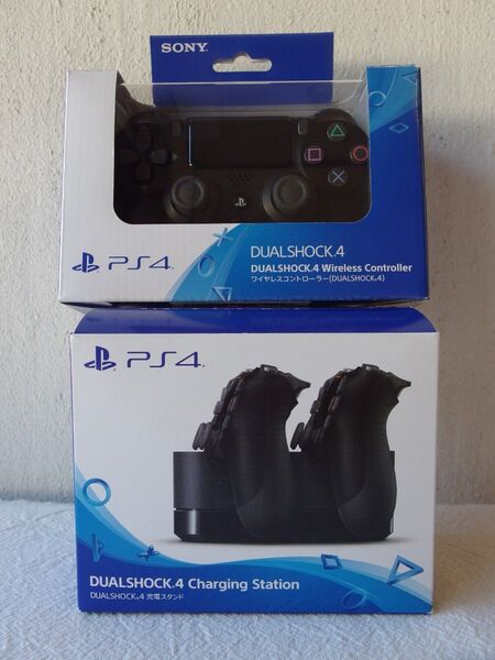 PS4純正 DUALSHOCK4 ワイヤレスコントローラCUH-ZCT2J11+(未使用)充電スタンドCUH-ZDC1J