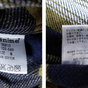 #古着屋大和 ブランド古着 セール中 ドゥニーム DENIME ウエスタンシャツ チェックシャツ ネルシャツ M ネイビー 日本製 参考価格16200円の画像4