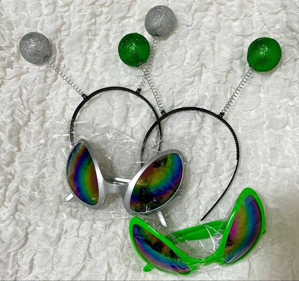 宇宙人コスプレセット ヘッドバンド サングラス 2個セット