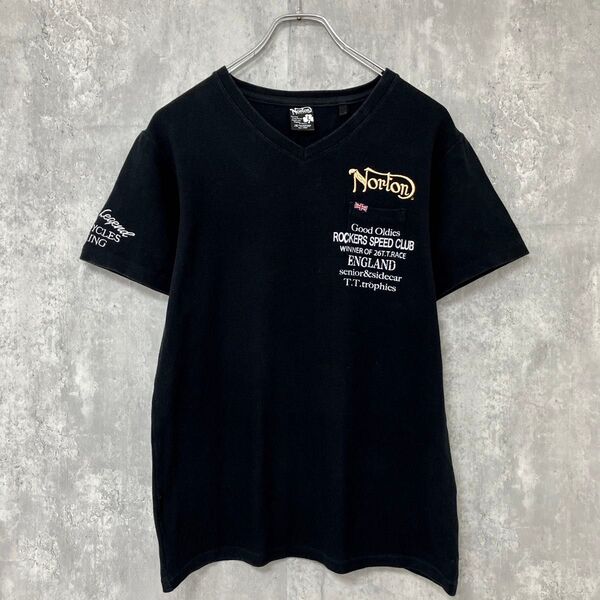【良品】NORTON|ノートン,半袖Tシャツ,サーマル,刺繍