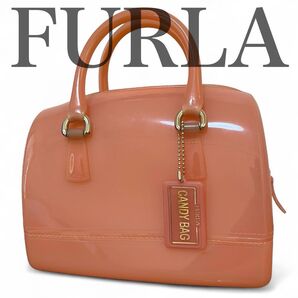 定番 フルラ FURLA ハンドバッグ キャンディバッグ CANDY 手さげ サーモンピンク レディース チャーム 鞄 カバン