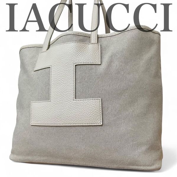美品 イアクッチ IACUCCI ソルベット バカンツァ トートバッグ A4収納 通勤通学 大容量 キャンバスレザー レディース鞄