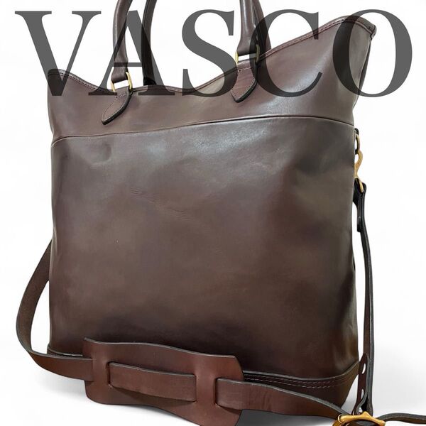 激レア VASCO ヴァスコ NELSON ネルソン トートバッグ ショルダー ビジネス レザー ヴィンテージ加工 メンズ2way
