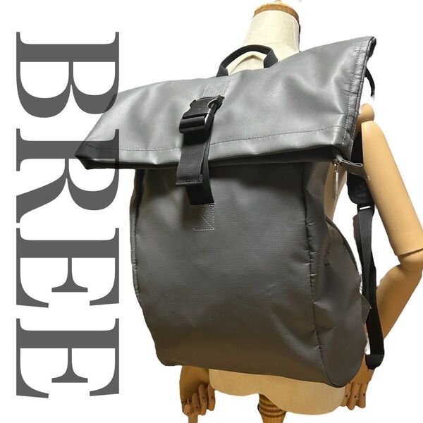 定番 ブリー BREE リュックサック デイパック バックパック A4 通勤通学 メンズ フラップ 被せ 撥水加工 グレー灰