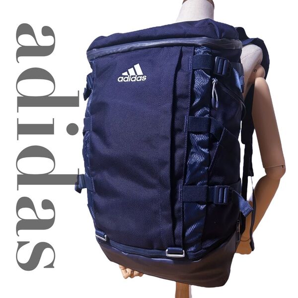美品 アディダス adidas リュックサック バックパック デイパック A4 通勤 通学 スポーツ 大容量 パープル メンズ