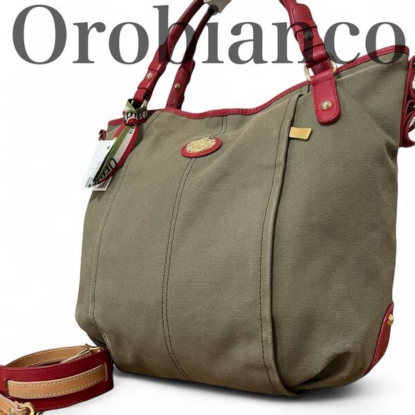 オロビアンコ Orobianco トートバッグ ショルダーバッグ 2way ビジネス A4収納 通勤通学 キャンバス ゴールド金具