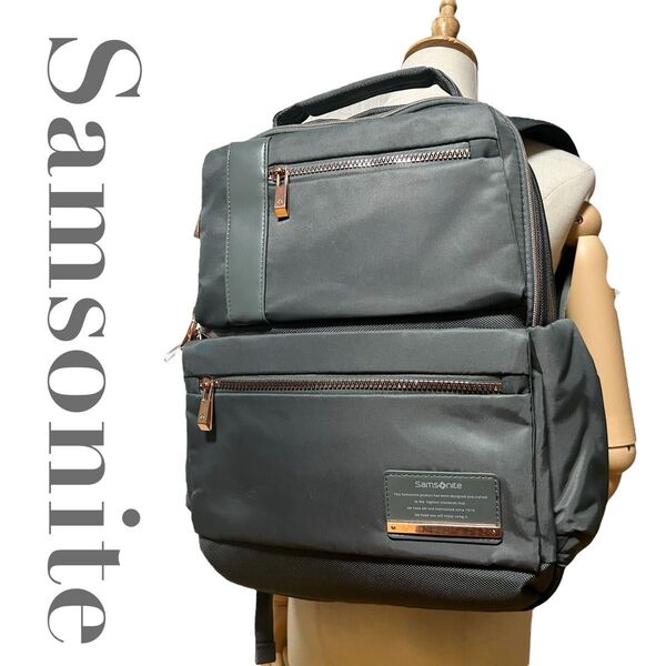 美品 サムソナイト Samsonite リュックサック ビジネス A4可 通勤 通学 パソコン タブレット スクエア メンズ 鞄
