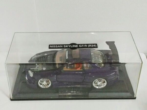 【美品】日産 スカイライン GT-R (R34) ワイルドチューナー LED点灯 ダイキャスト製◆ケントイズ 1/24 ミニカー