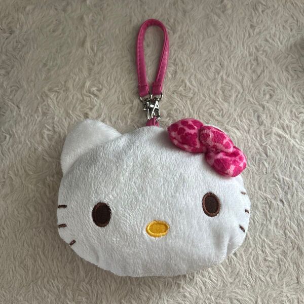 Hello kitty キティちゃん フェイスポーチ ヒョウ柄リボン スクバ