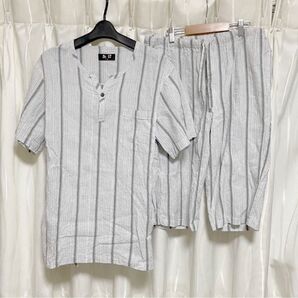 和粋 夏用 メンズ 7分丈パンツ しじら織 ルームウエア (M) 美品