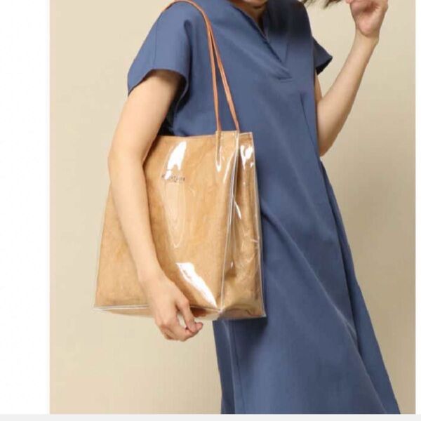 ikka ビニールCTペーパートートバッグ 美品