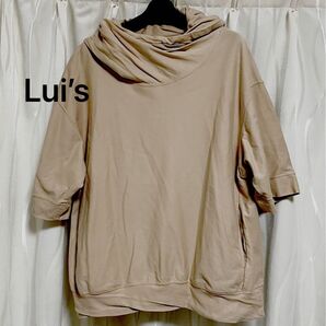 Lui’s 5分袖ドレープパーカーTシャツ (S) 美品