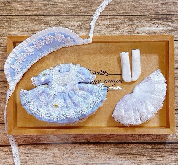 JANAYA ハンドメイド オビツ11服 水色ワンピース 4点セット