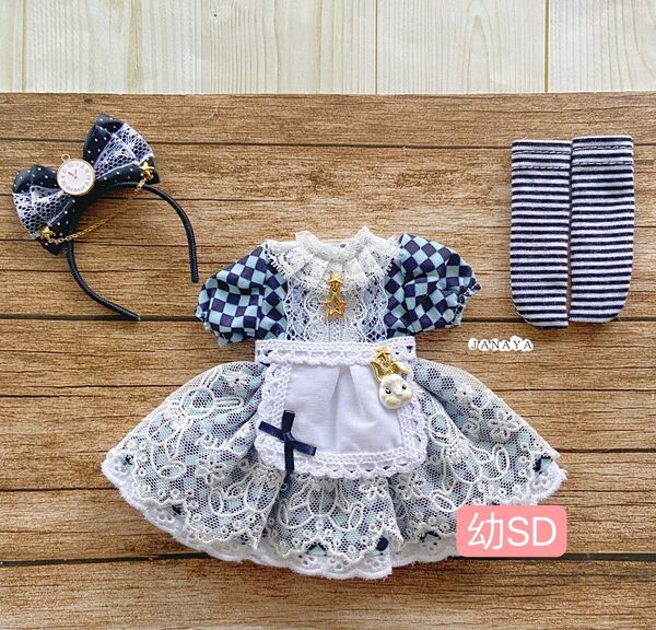 JANAYA ハンドメイド 幼SD服 1/6服 アリスワンピース 4点セット