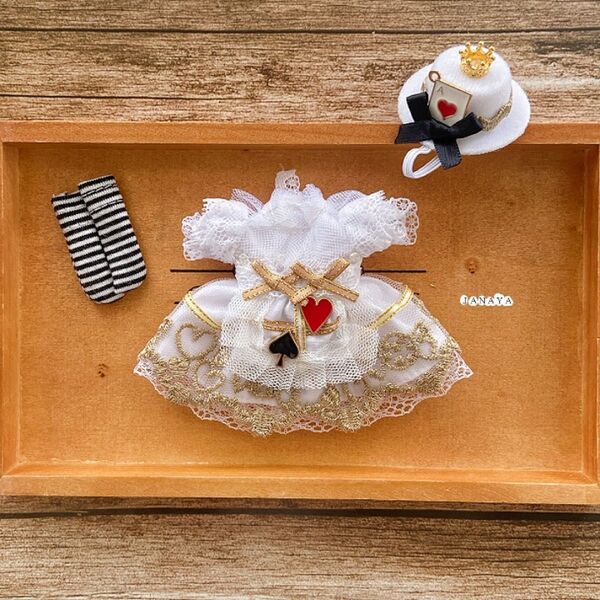 JANAYA ハンドメイド オビツ11服 金色レースアリス風ワンピース 4点セット