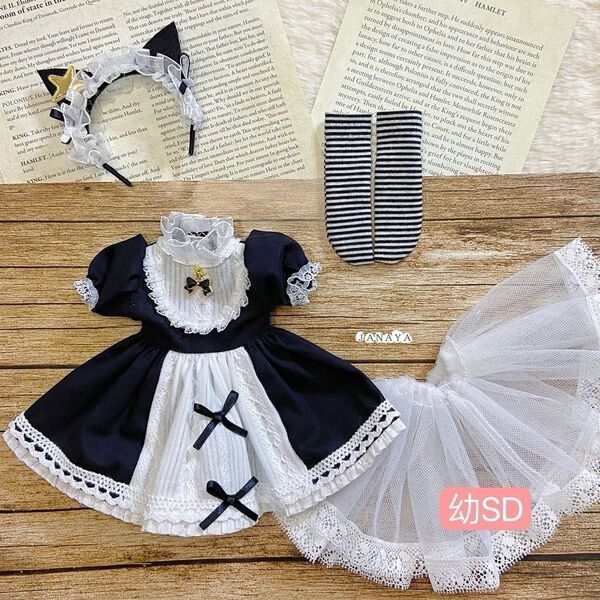JANAYA ハンドメイド 幼SD服 黒猫ワンピース 4点セット 翌日発送
