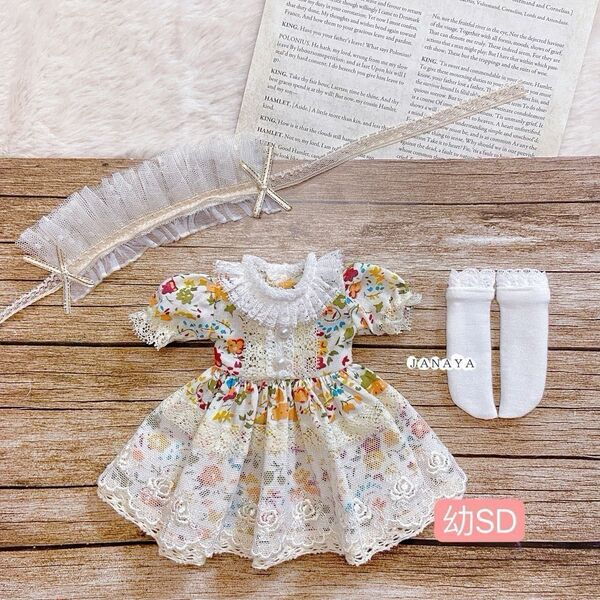 JANAYA ハンドメイド 幼SD服 黄色花柄ワンピース 3点セット 翌日発送