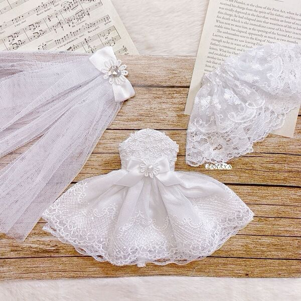 JANAYA ハンドメイド ブライスblythe服 白色ドレス 3点セット 翌日発送
