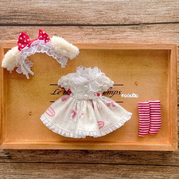 JANAYA ハンドメイド オビツ11服 オフホワイトワンピース 3点セット