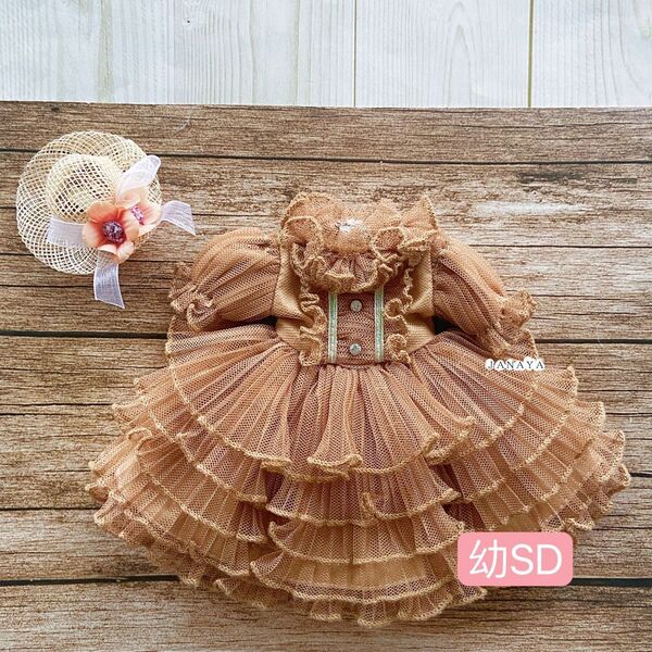 JANAYA ハンドメイド 幼SD服 茶色レースワンピース 2点セット 翌日発送
