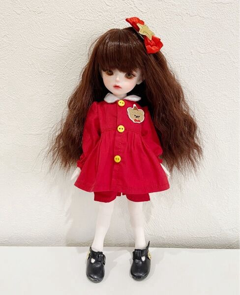 JANAYA ハンドメイド 幼SD服 赤色洋服4点セット 翌日発送