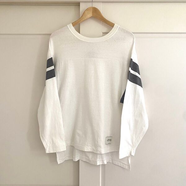 AMERICANA ワイドスリーブ フットボール DEUXIEME CLASSE 長袖 ロンT Tシャツ ホワイト