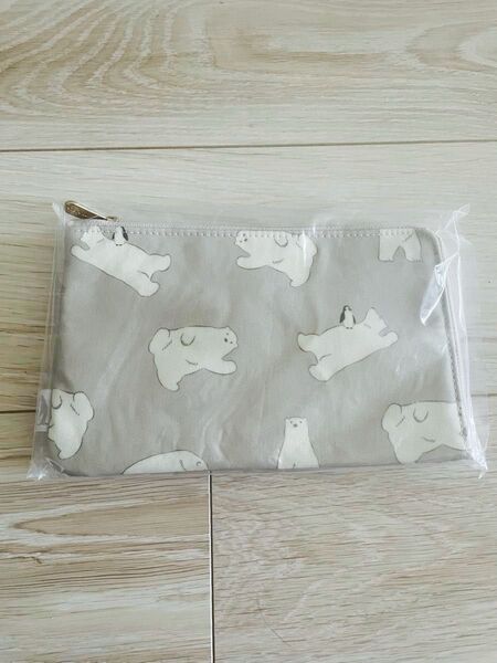 新品 ジェラートピケシロクマ柄L字マルチポーチ
