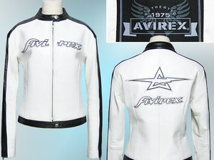  refreshing cool! Avirex (AVIREX) lady's . collar leather rider's jacket 
