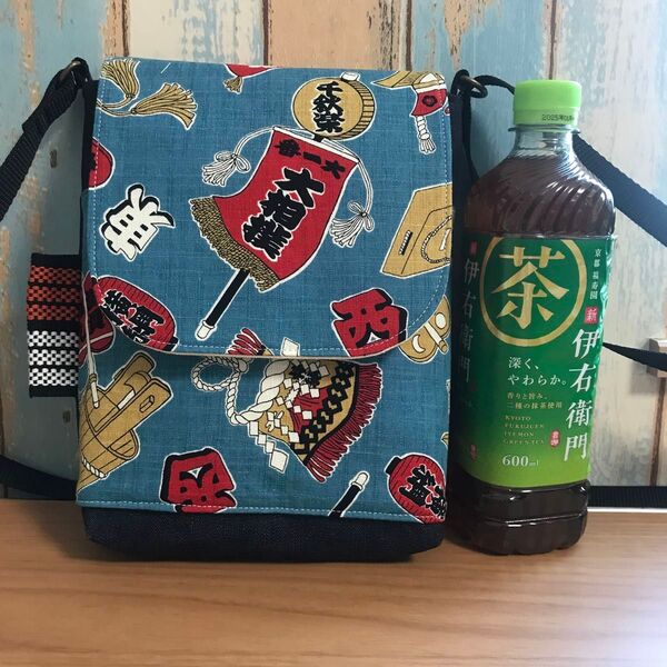 647 相撲柄 相撲 帆布 前掛け 酒屋 昭和レトロ ハンドメイド スマホポーチ