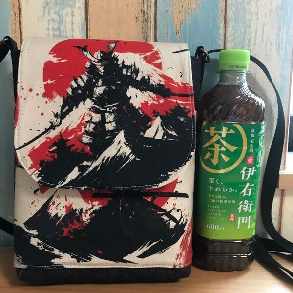 683 侍 サムライ 武将 戦国 和柄 デニム 帆布 ハンドメイド スマホポーチ