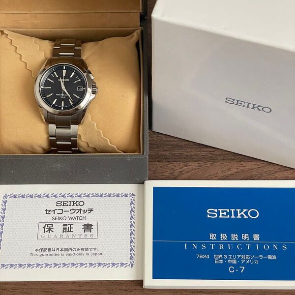 【箱付き】SEIKO ブライツ 電波ソーラー SAGZ071 軽量チタン メンズ 腕時計 腕周り19センチ セイコー