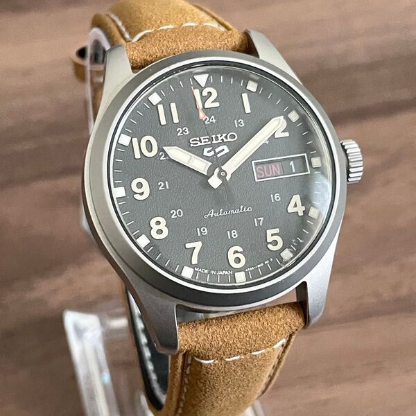 【ベルト新品】SEIKO 5 セイコー ファイブ 自動巻 メンズ 腕時計 ミリタリー SBSA201 稼働品