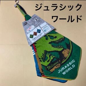 ジュラシックワールド ループ付きタオル 3枚組み ネーム付き 制菌加工