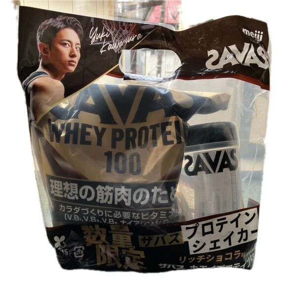 SAVAS シェイカー付き ホエイプロテイン100 リッチショコラ味 明治