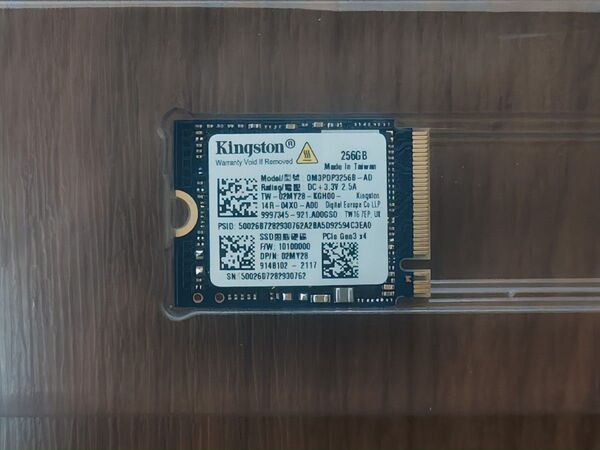 Kingston 256GB NVMe M.2 Type2230 正常品