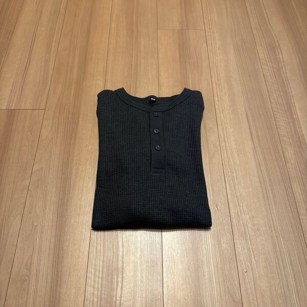 UNIQLO ワッフルヘンリーネック Lサイズ グレー
