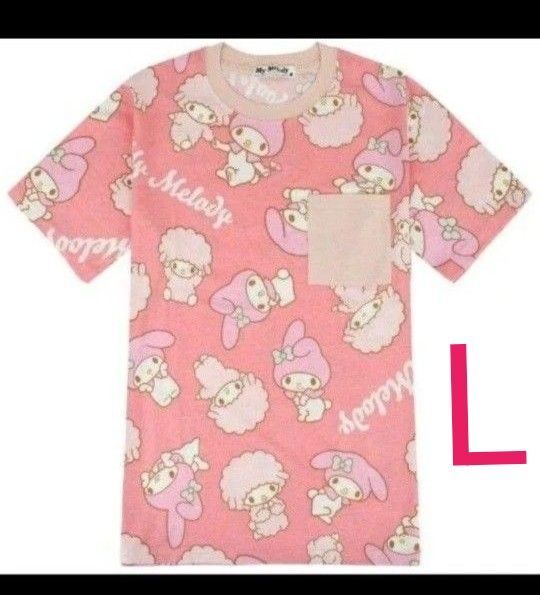 サンリオ マイメロディ マイスウィートピアノ 総柄 半袖 Tシャツ レディース L Tシャツ 半袖Tシャツ