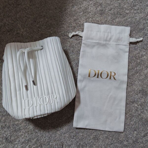Dior ディオール 巾着型 巾着 ポーチ ギフトセット 白 巾着袋 ホワイト ノベルティ