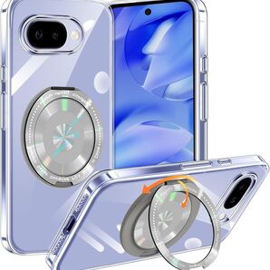 Google Pixel 9A ケース クリア MagSafe対応 多機能360度回転スタンド