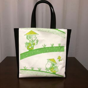 ハンドメイド 手ぬぐいリメイクトートバッグ(自給自足スヌーピー)
